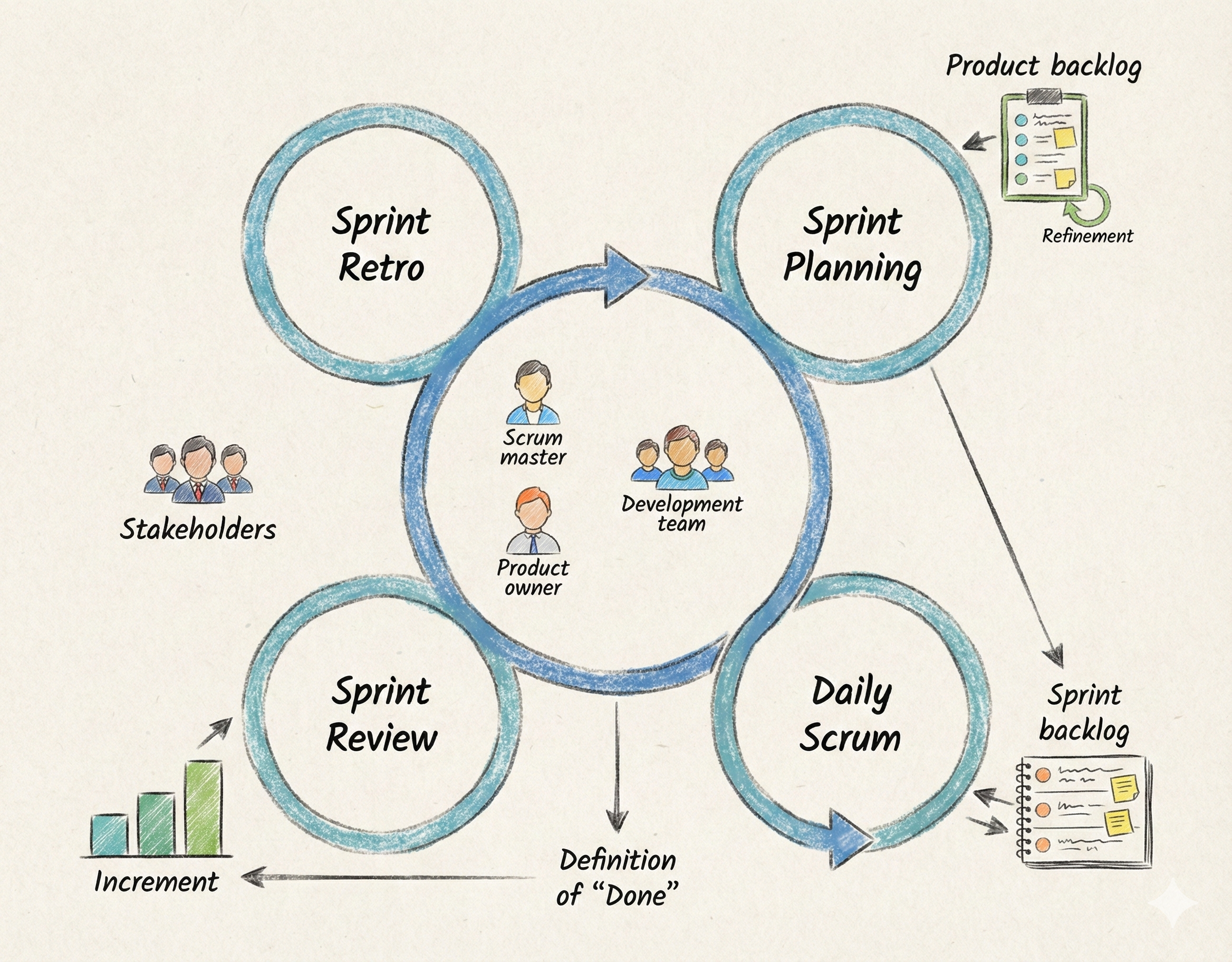 Diagram of scrum process